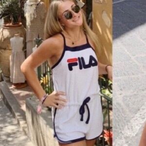 Fila White One Piece Racerback Romper